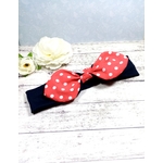 Headband fille bébé bleu marine et rouge fait main sur mesure