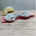 Bandeau bébé rose bleu plume personnalisé