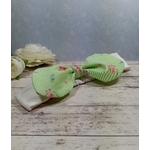 Bandeau headband bébé fille sur mesure beige vert fleurs