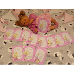 carte étape illustrée bébé fille princesse