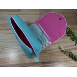 pochette maquillage bijoux rangement pinceaux rose turquoise