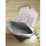 trousse de toilette femme rose romantique fait main cadeau