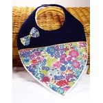 cadeau bébé bavoir naissance liberty fille fait main