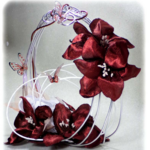 bouquet mariée panier rond papillon fleurs tissu fait main personnalisé