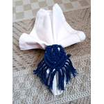 rond de serviette macramé bleu royal