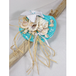 porte alliances coquillage turquoise