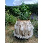 guirlande macramé pour panier pompons naturel