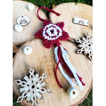 décoration noël étoile filante macramé boheme  rouge blanc