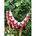 deco noel rouge blanc macrame boheme perle en bois