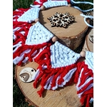 guirlande noel rouge blanc macramé fait main