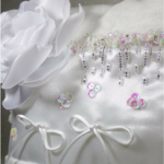 accessoire mariage personnalisé fait main satin blanc