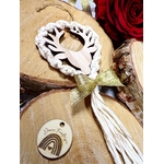 deco noël or beige macramé couronne bois