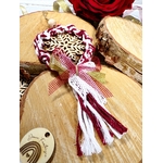 couronne flocon macramé rouge blanc