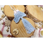 decoration sapin noël bleu macramé bébé