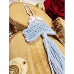 ornement sapin noel macramé bébé bleu ciel