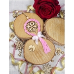 couronne sapin noel bohème rose flocon neige