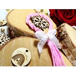 décoration noel rose couronne bois macramé