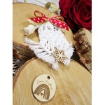 mini macramé noel blanc bois flotté