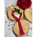 deco sapin noel rouge vert bois macramé boheme
