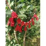 guirlande noel rouge macramé