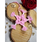 ornement noel etoile macramé rose pastel
