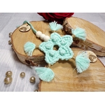 ornement noel macramé etoile boheme vert pastel