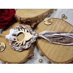 deco noel couronne bois blanc marron macrame