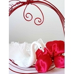 porte alliances fleurs mariage rouge et blanc amour