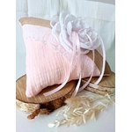 coussin pour alliances mariage rose blanc jute boheme champetre romantique