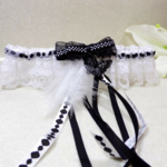 jarretière mariage papillon noir et blanc