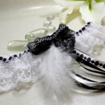 jarretière mariée dentelle noir et blanc