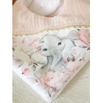 bavoir naissance bambou elephant rose