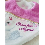 bavoir naissance fille rose citation message mamie