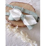 noeud papillon homme vert amande ivoire satin mariage