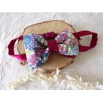 noeud papillon homme fleuri Liberty bordeaux