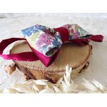 noeud papillon homme mariage satin bordeaux fleuri ajustable
