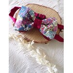 noeud papillon homme satin Liberty bordeaux