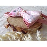 noeud papillon homme satin rose fleurs