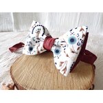 accessoire mode homme mariage satin marron floral noeud papillon