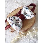noeud papillon floral chocolat satin homme