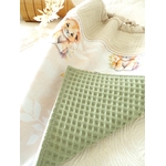 serviette cantine elastique lion vert eponge maternelle