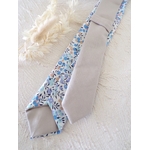 accessoire mariage Liberty homme cravate bleu beige