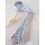 cravate Liberty bleu beige mariage