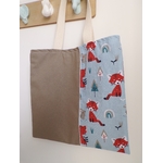 sac à jouet renard enfant doublé fait main personnalisé