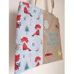 tote bag enfant renard fait main