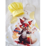 tablier toque enfant renard imperméable