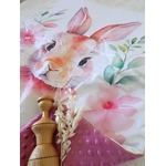couverture hiver bébé lapin rose
