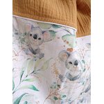 serviette cantine élastique koala vert éponge
