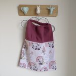 bavoir maternelle cantine fille panda rose éponge