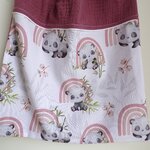 serviette de cantine élastique panda rose